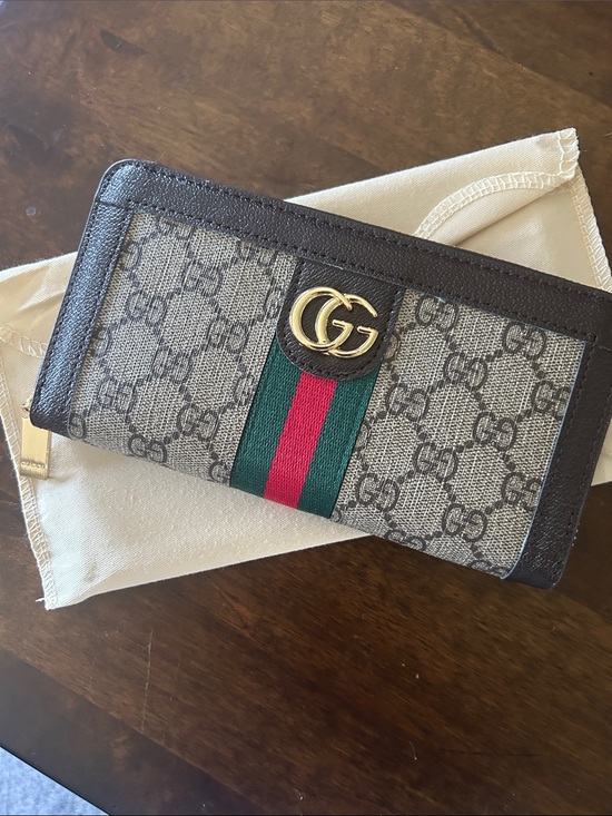 Inspire Handbags - New Beige/BrownSupreme Wallet with Green-Red Stripe and Gold designer inspired